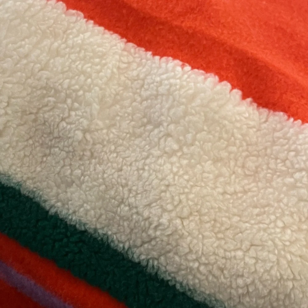 NEW - Anthropologie “CHEERS” Juno Wool Blend Sherpa Fleece Throw Blanket